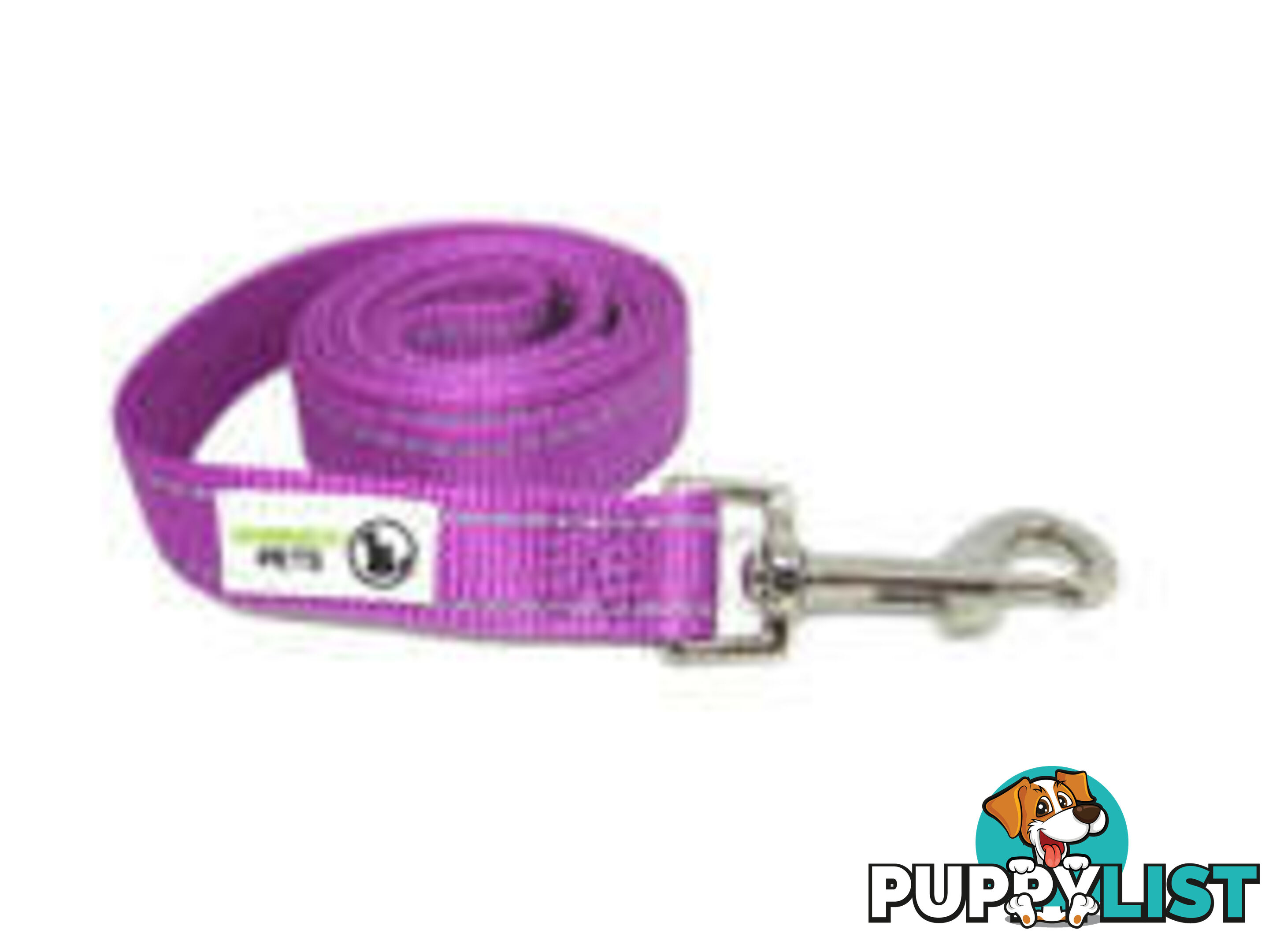 1.8m Nylon w/Reflective Stitching Dog Lead - Moondidley Pets - MDPLDREFPNK201.8
