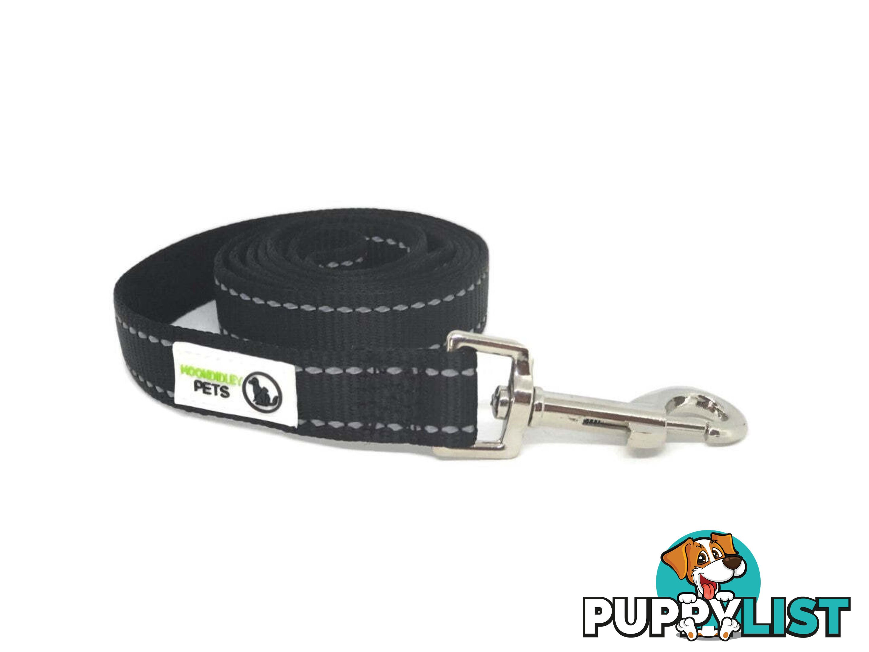 1.8m Nylon w/Reflective Stitching Dog Lead - Moondidley Pets - MDPLDREFPNK201.8
