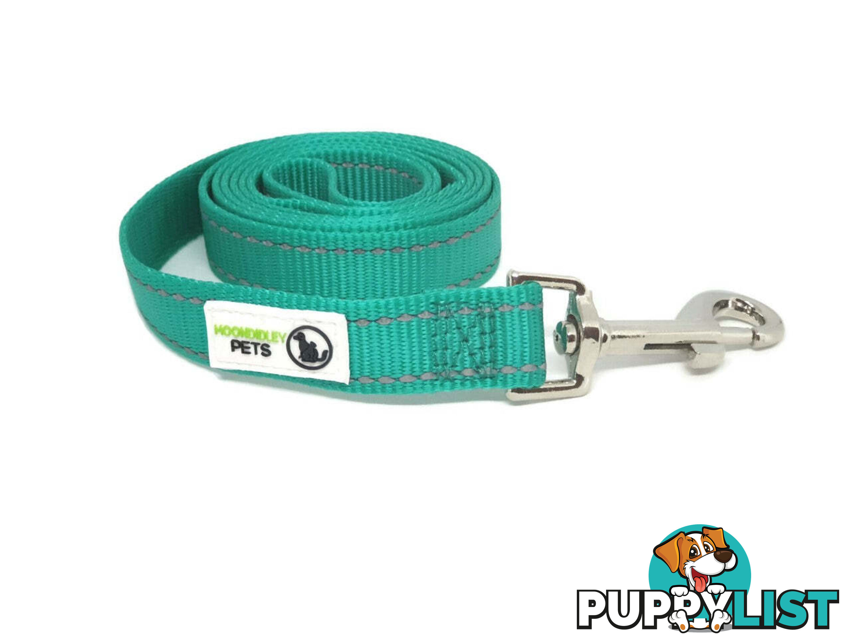 1.8m Nylon w/Reflective Stitching Dog Lead - Moondidley Pets - MDPLDREFPNK201.8