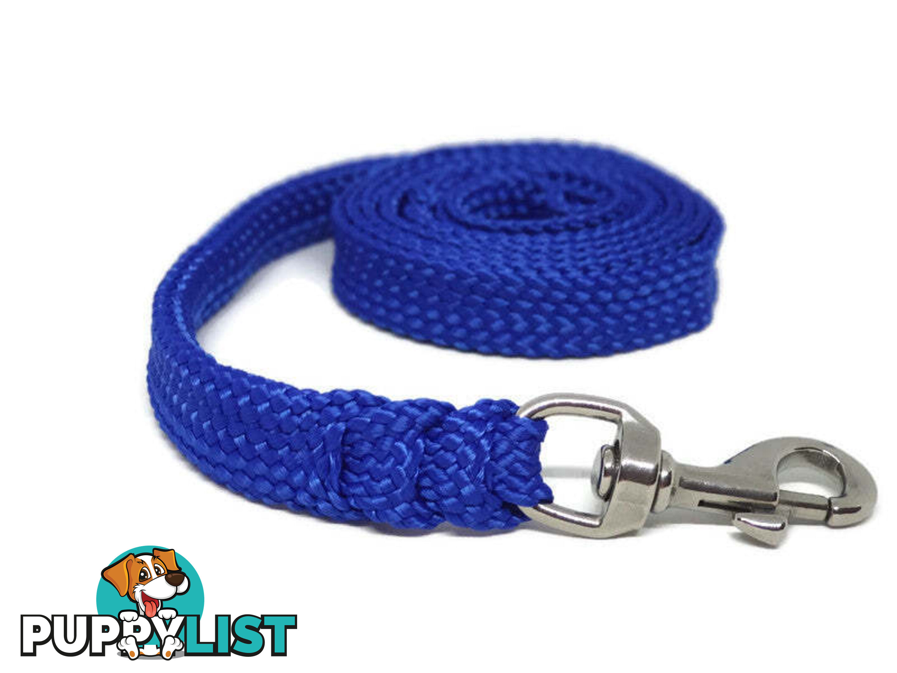 1.8m to 10m Long Dog Lead No Stitching Tough Yarnix 20mm Wide - YNXLD2010SSBLUYEL