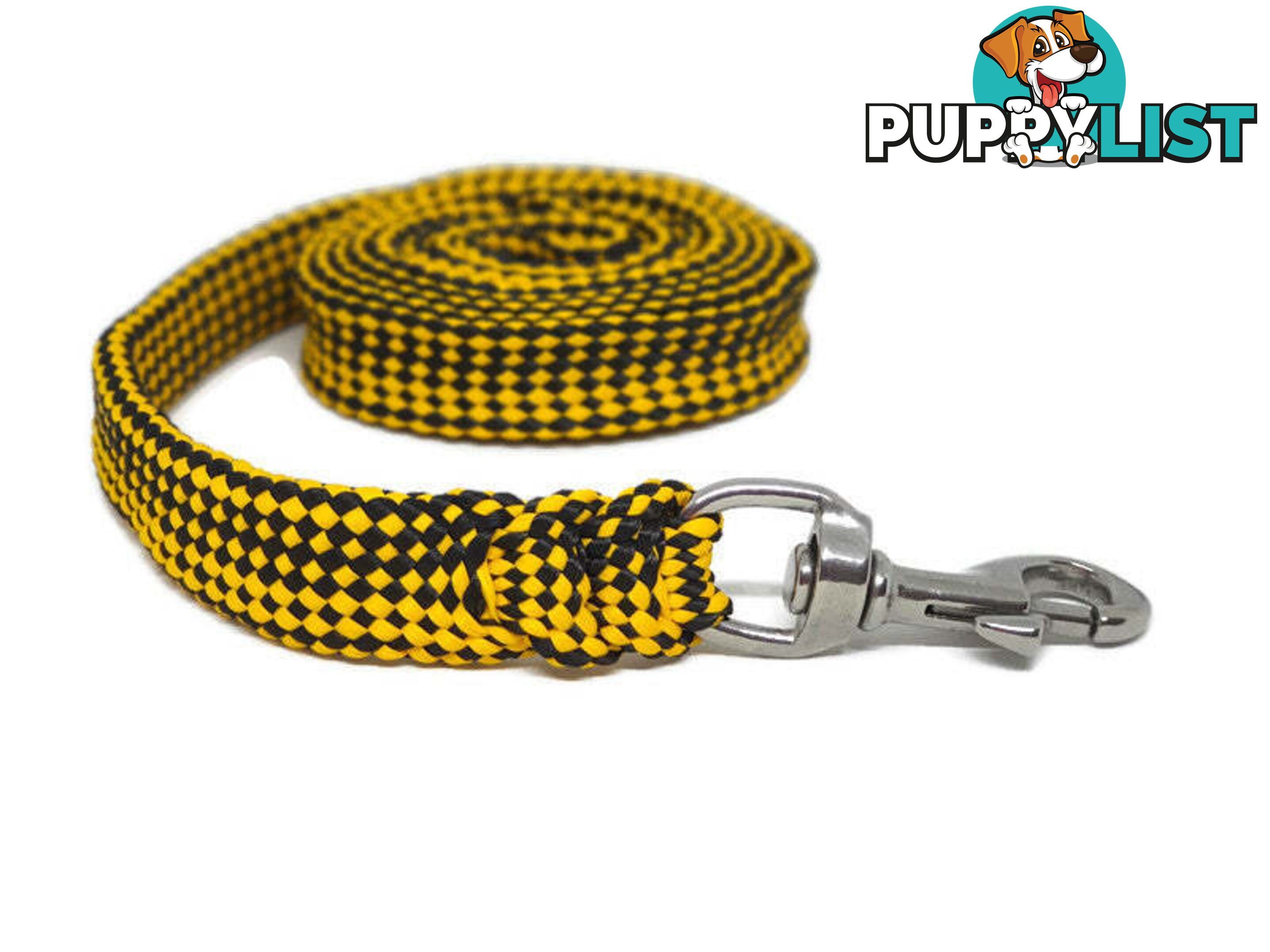 1.8m to 10m Long Dog Lead No Stitching Tough Yarnix 20mm Wide - YNXLD2010SSBLUYEL