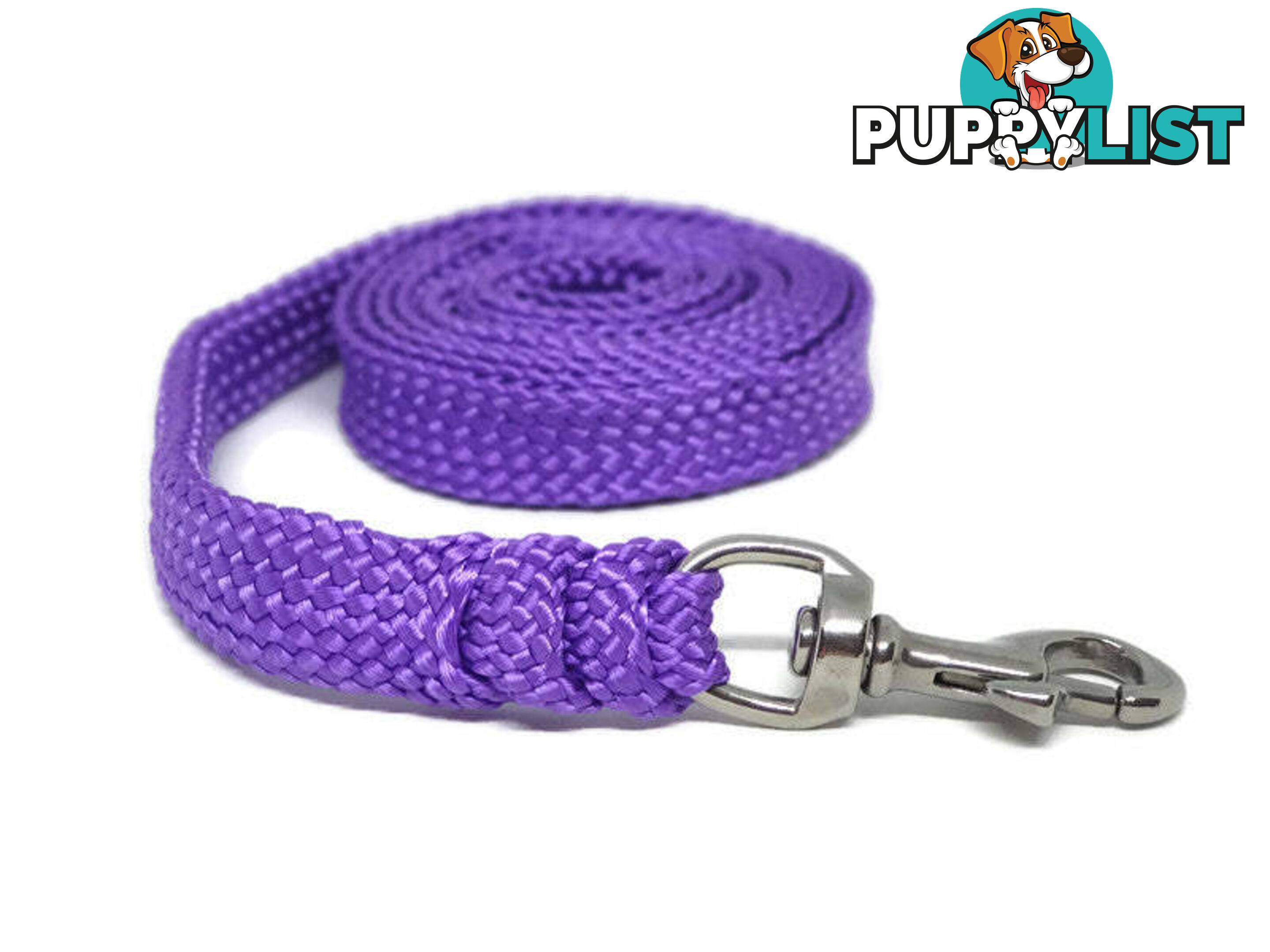 1.8m to 10m Long Dog Lead No Stitching Tough Yarnix 20mm Wide - YNXLD2010SSBLUYEL