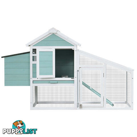 i.Pet Chicken Coop Rabbit Hutch 150cm x 60cm x 93cm Large House Run Cage Wooden Outdoor Bunny - PET-CH-100-GW