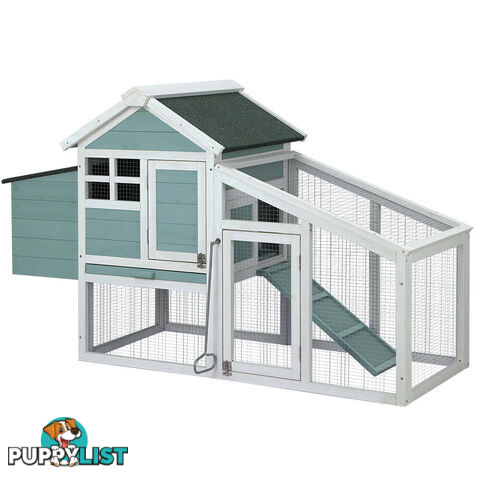 i.Pet Chicken Coop Rabbit Hutch 150cm x 60cm x 93cm Large House Run Cage Wooden Outdoor Bunny - PET-CH-100-GW