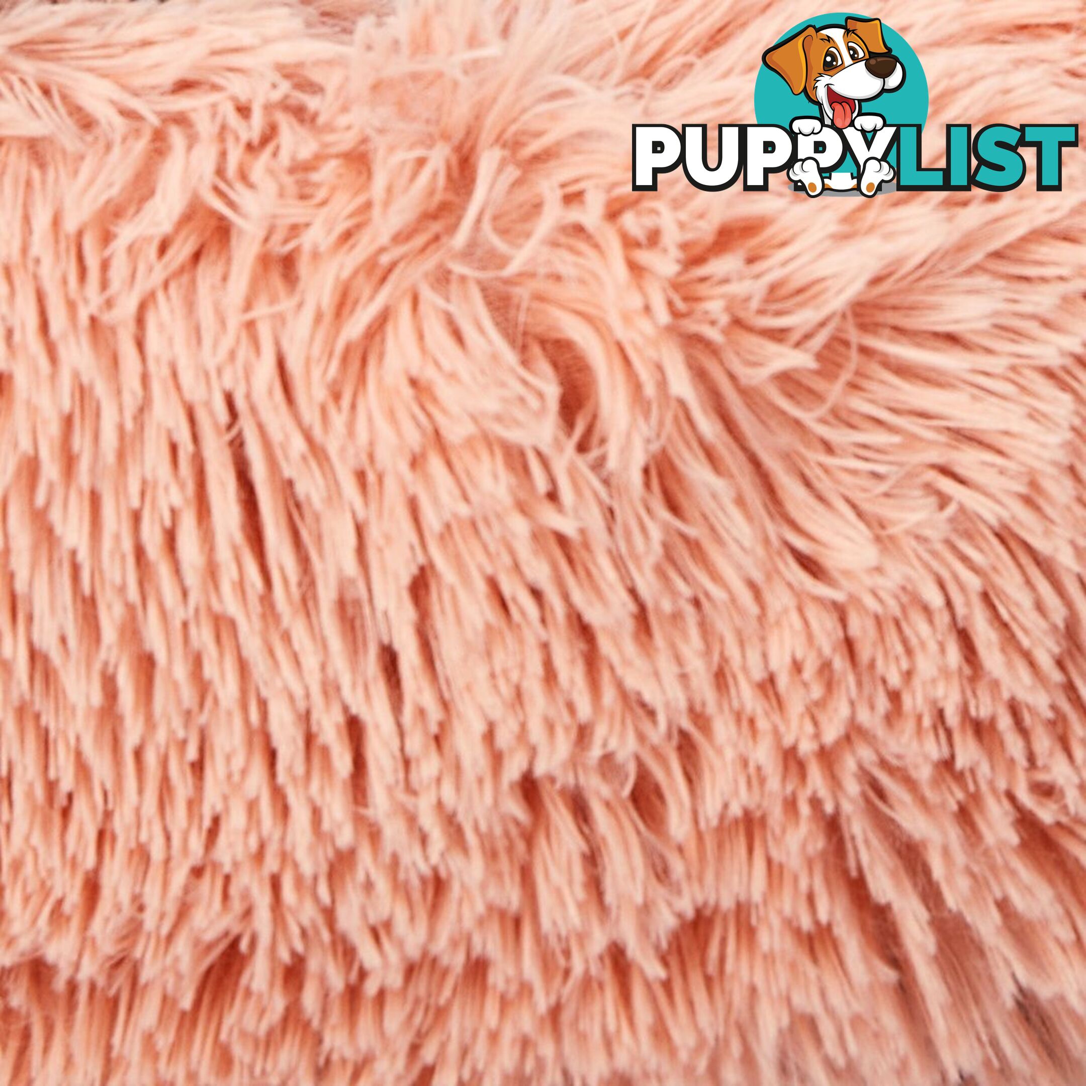 Pet Bed Cat Dog Donut Nest Calming Deep Sleeping Pink - WB-JC1058-L-PK
