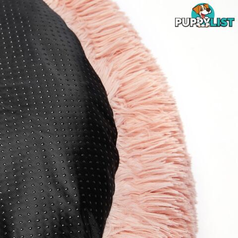 Pet Bed Cat Dog Donut Nest Calming Deep Sleeping Pink - WB-JC1058-L-PK