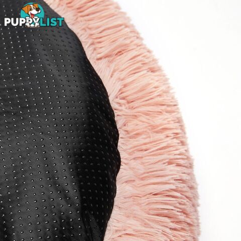Pet Bed Cat Dog Donut Nest Calming Deep Sleeping Pink - WB-JC1058-L-PK