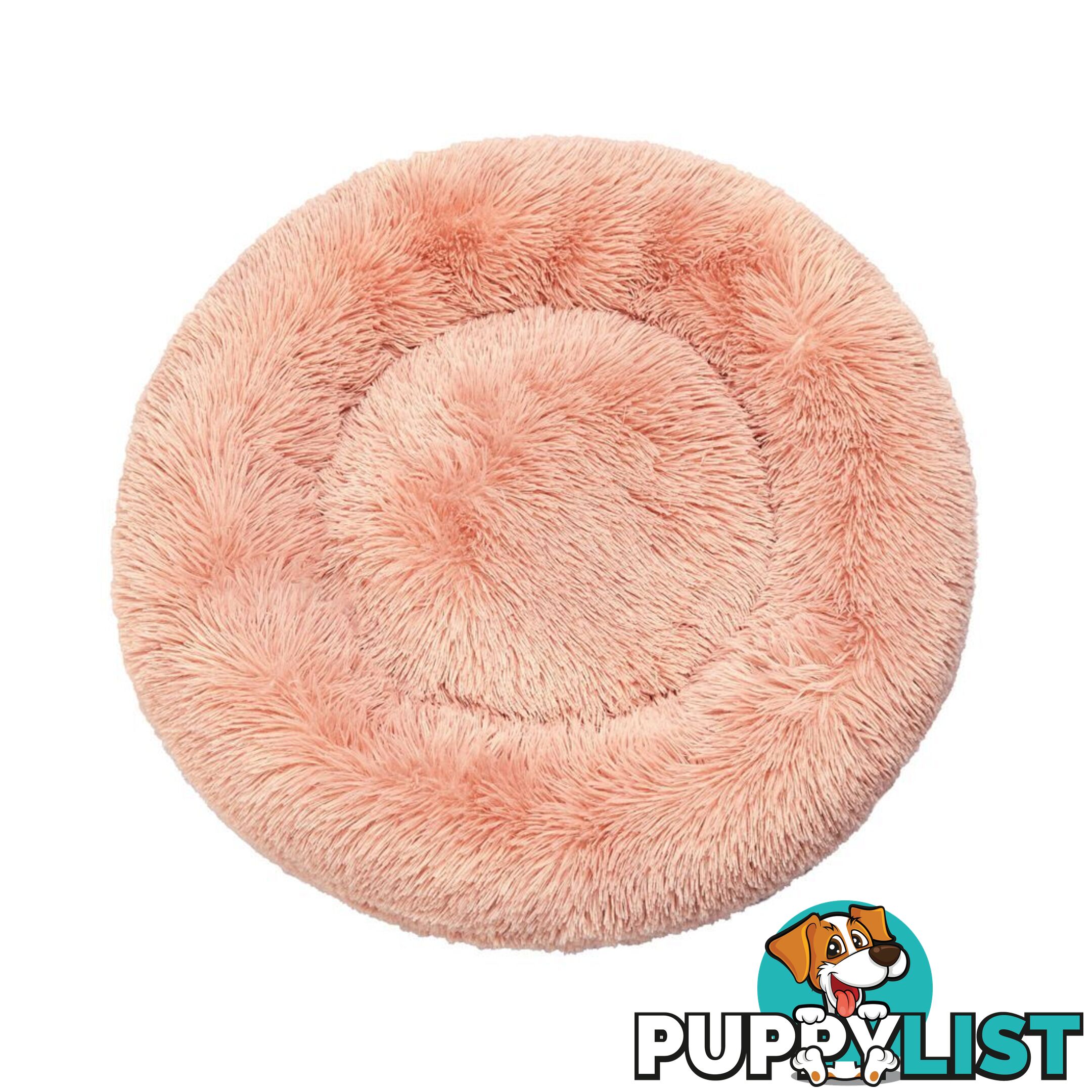 Pet Bed Cat Dog Donut Nest Calming Deep Sleeping Pink - WB-JC1058-L-PK