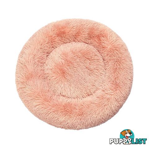 Pet Bed Cat Dog Donut Nest Calming Deep Sleeping Pink - WB-JC1058-L-PK