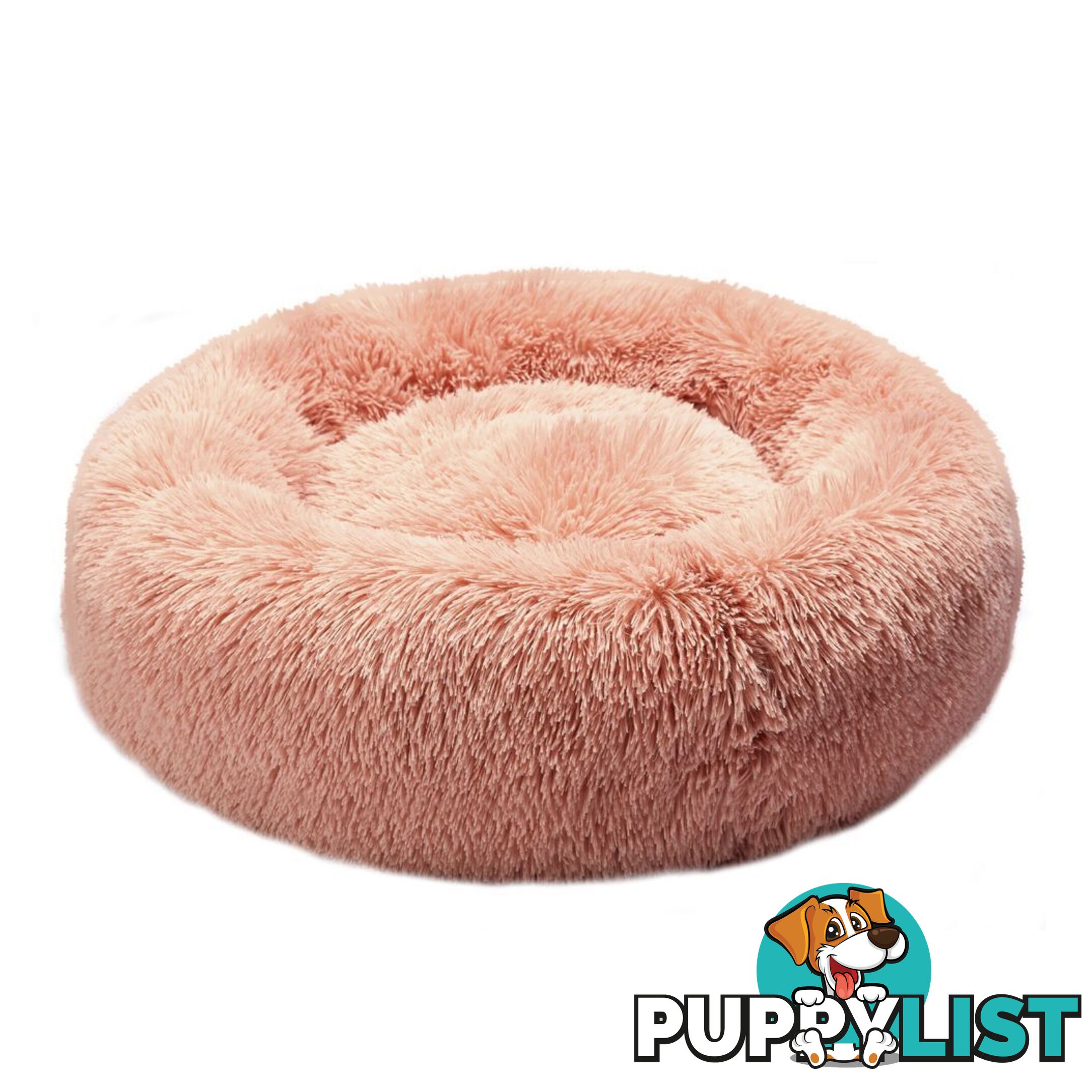 Pet Bed Cat Dog Donut Nest Calming Deep Sleeping Pink - WB-JC1058-L-PK
