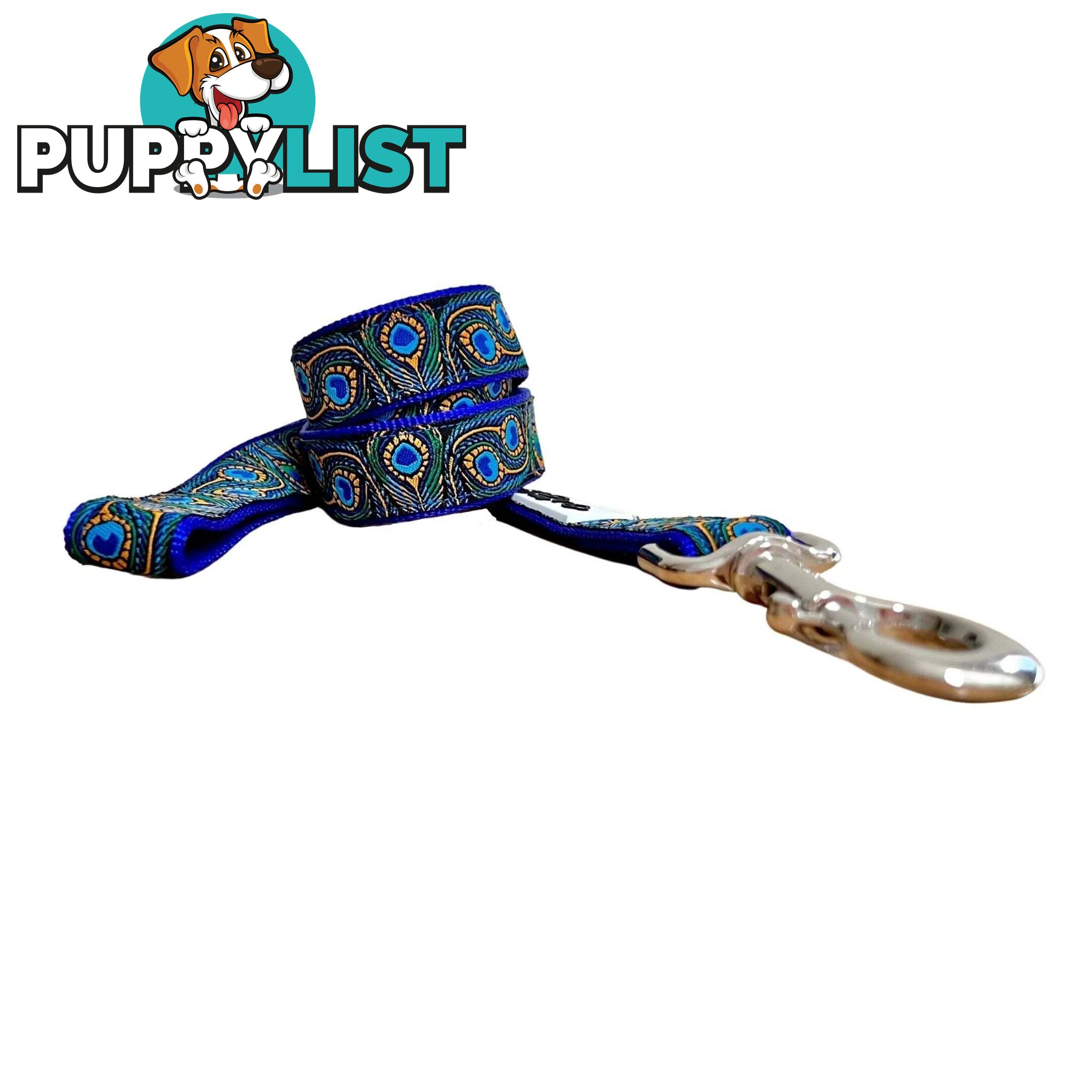 Peacock Feather Dog Lead / Leash - Hand Made by The Bark Side - TBSLDPEATEA201.2