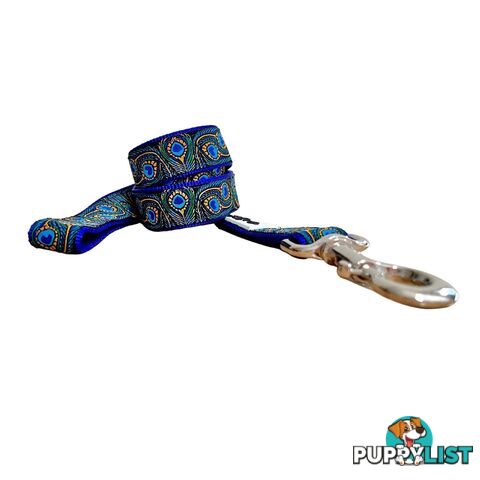 Peacock Feather Dog Lead / Leash - Hand Made by The Bark Side - TBSLDPEATEA201.2