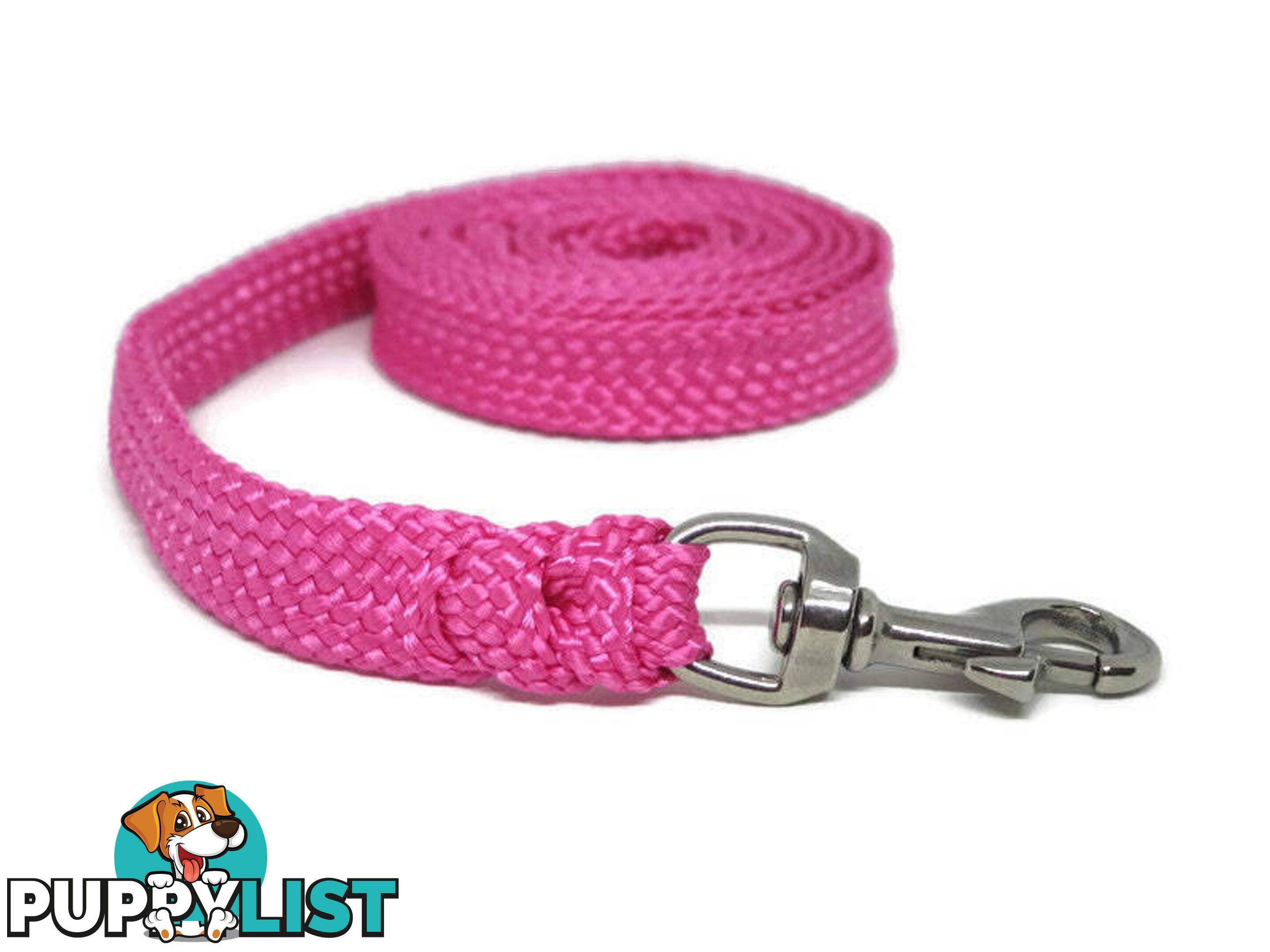 1.8m to 10m Long Dog Lead No Stitching Tough Yarnix 20mm Wide - YNXLD205BRRED
