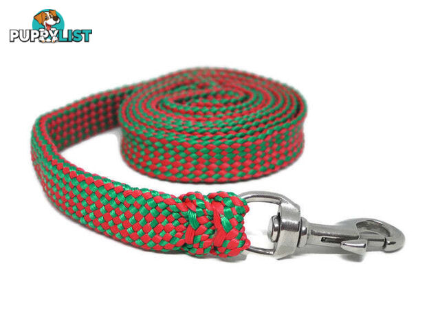 1.8m to 10m Long Dog Lead No Stitching Tough Yarnix 20mm Wide - YNXLD205BRRED