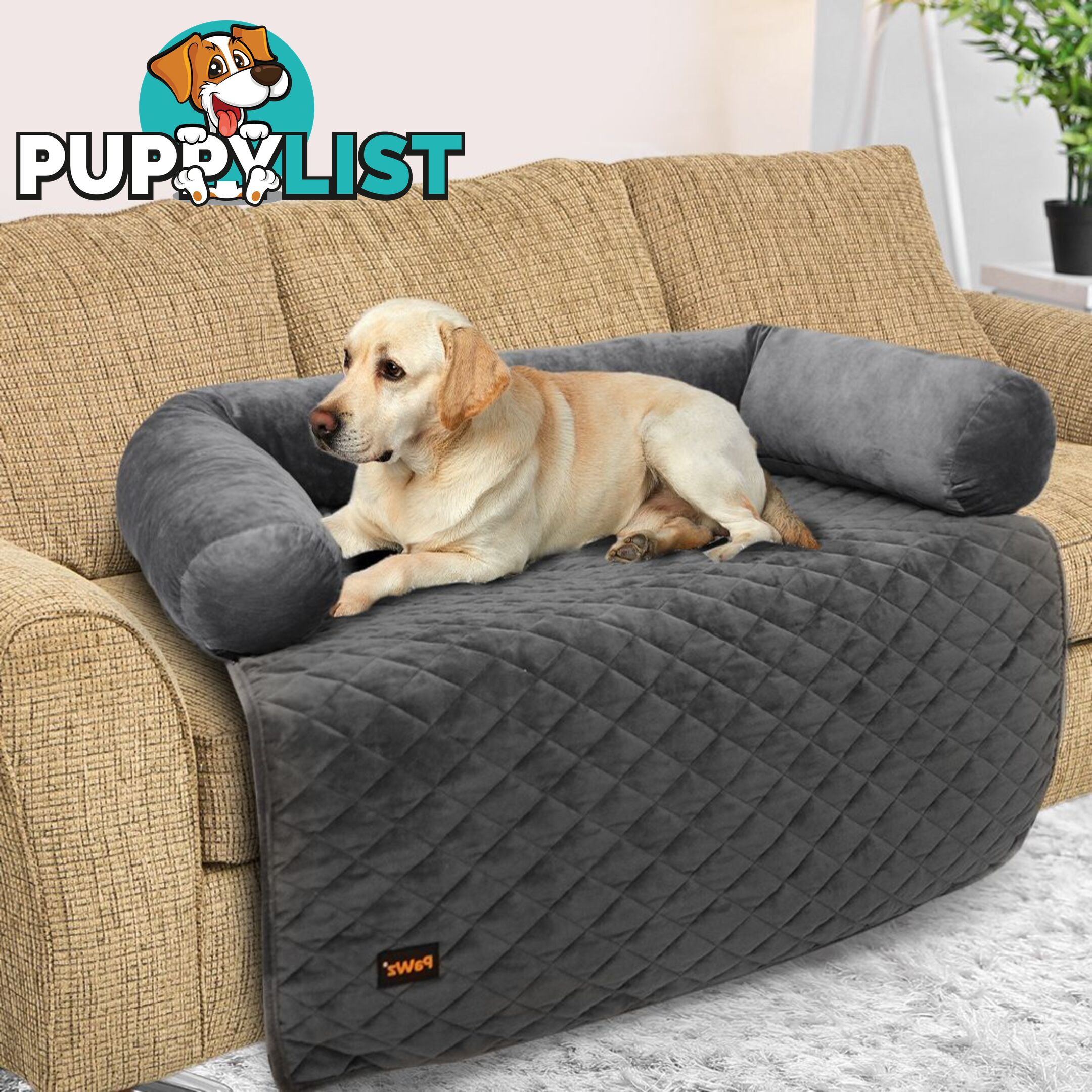 Pet Protector Sofa Cover Dog Cat Waterproof Couch Cushion Slipcovers PaWz - WB-PT1123-L-GY