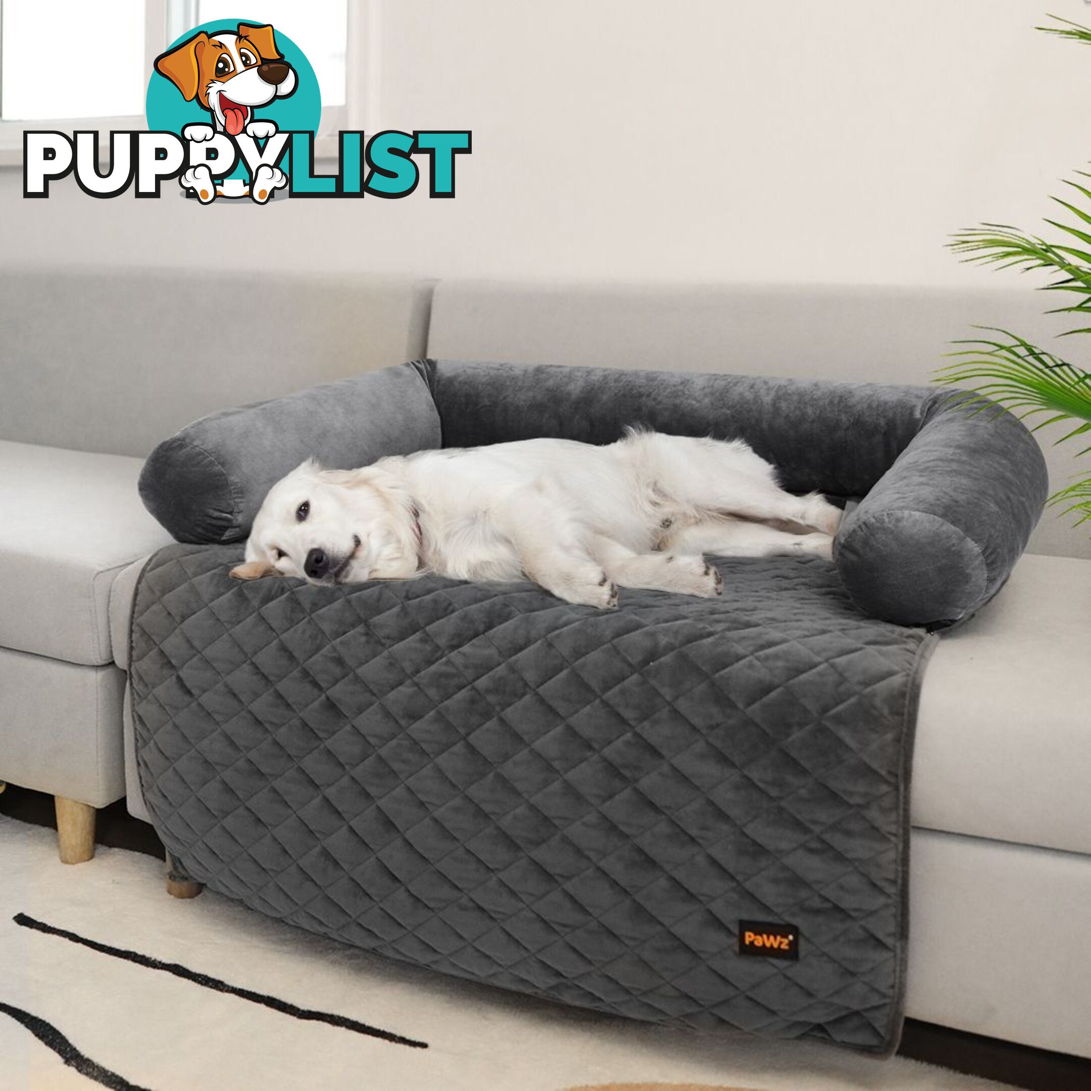 Pet Protector Sofa Cover Dog Cat Waterproof Couch Cushion Slipcovers PaWz - WB-PT1123-L-GY