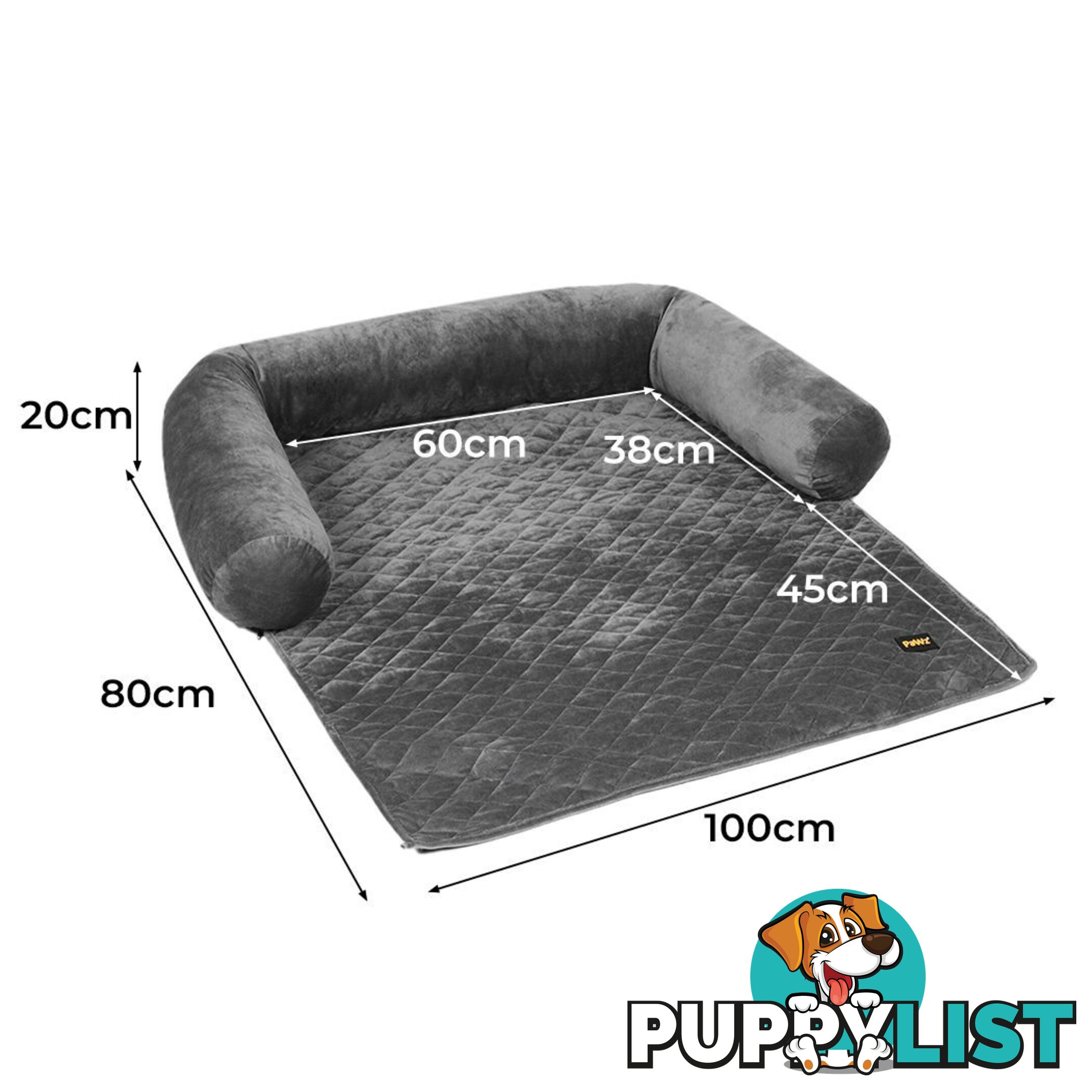 Pet Protector Sofa Cover Dog Cat Waterproof Couch Cushion Slipcovers PaWz - WB-PT1123-L-GY