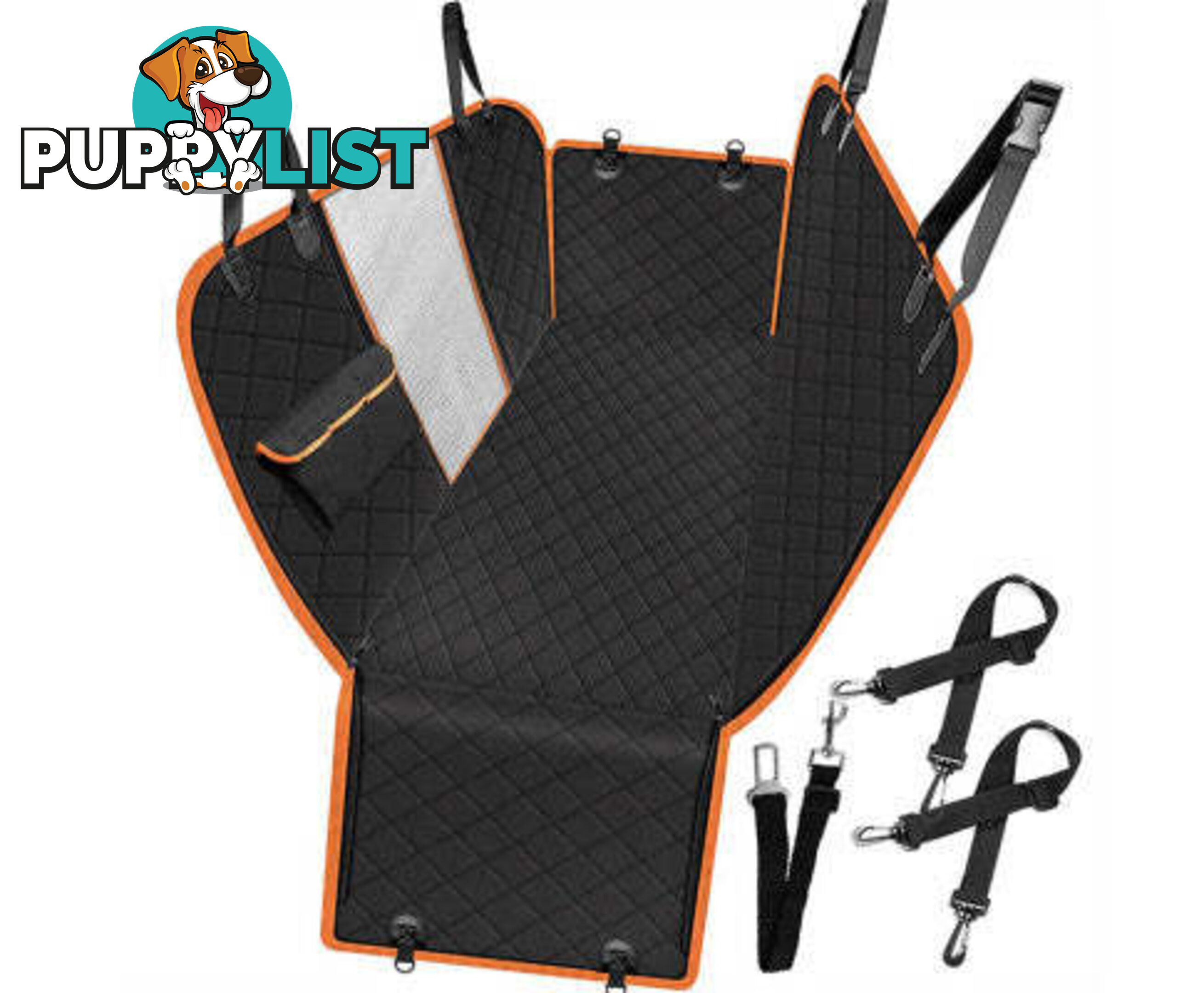 Premium Pet Back Car Seat Cover Hammock NonSlip Protector Zipper Mat Cat Dog Pet - V201-FDZ2353BL8AU