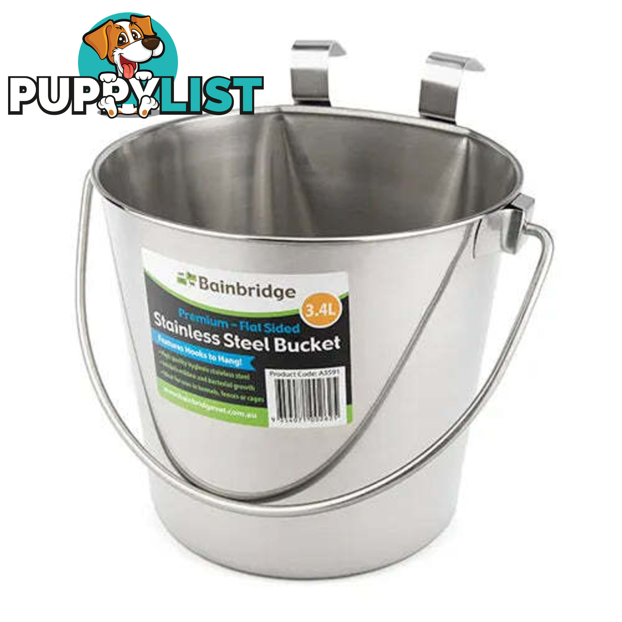 FLAT SIDED STAINLESS BUCKETS - BAINBRIDGE - BB-A3590