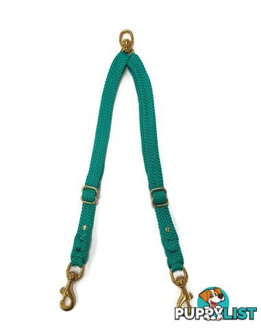2 Dog Coupler Two Way Twin Walking Lead No Stitching - Yarnix - YNXCOUP-10-GRN