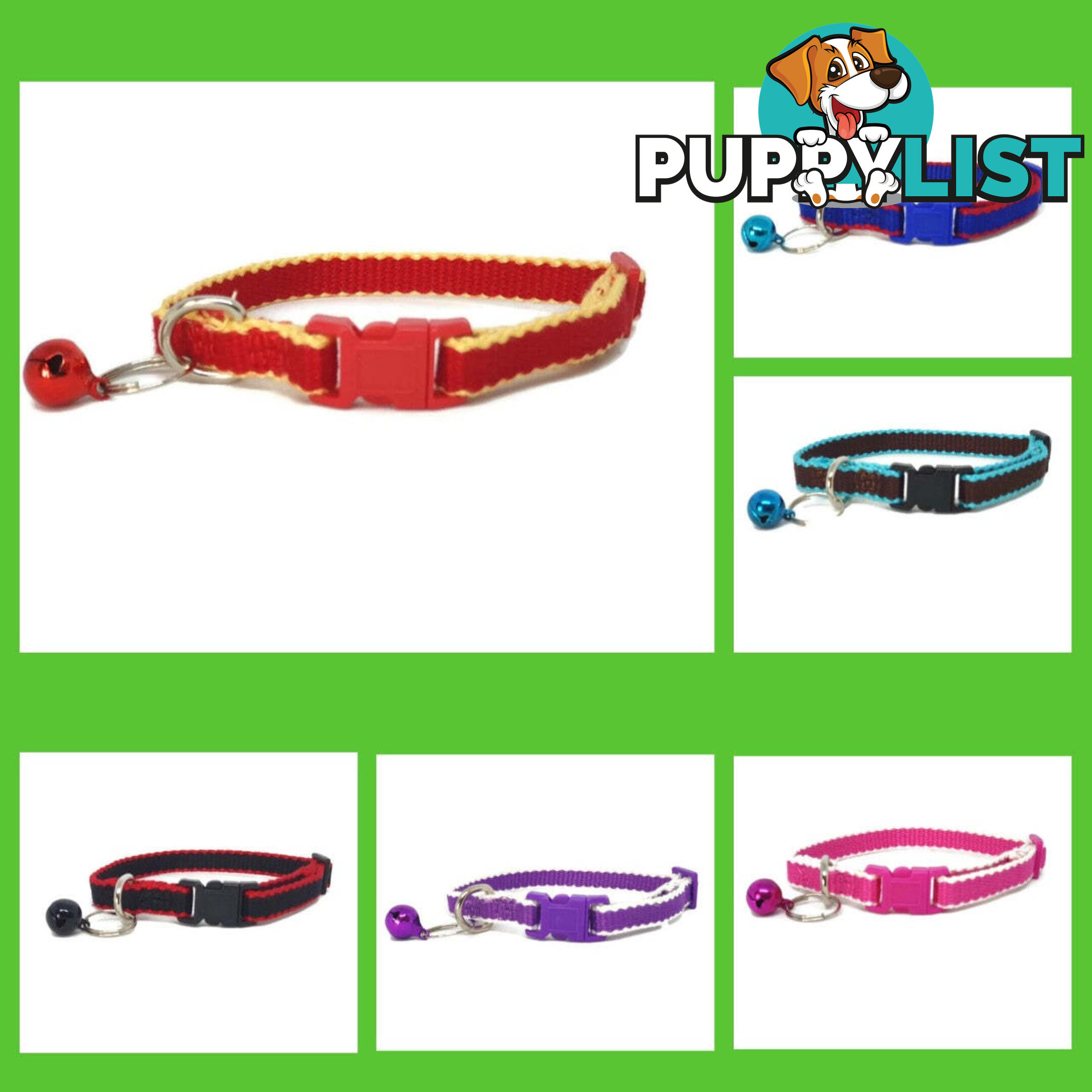 100% Pure Bamboo Fibre Cat Collar Plastic Buckle - Moondidley Pets - MDPCOLCATPUR