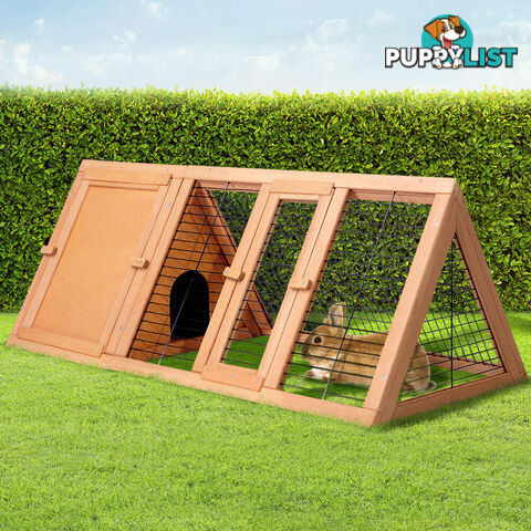 i.Pet Rabbit Hutch 119cm x 51cm x 44cm Chicken Coop Large Run Wooden Cage Outdoor - PET-GT-CAGE-R005