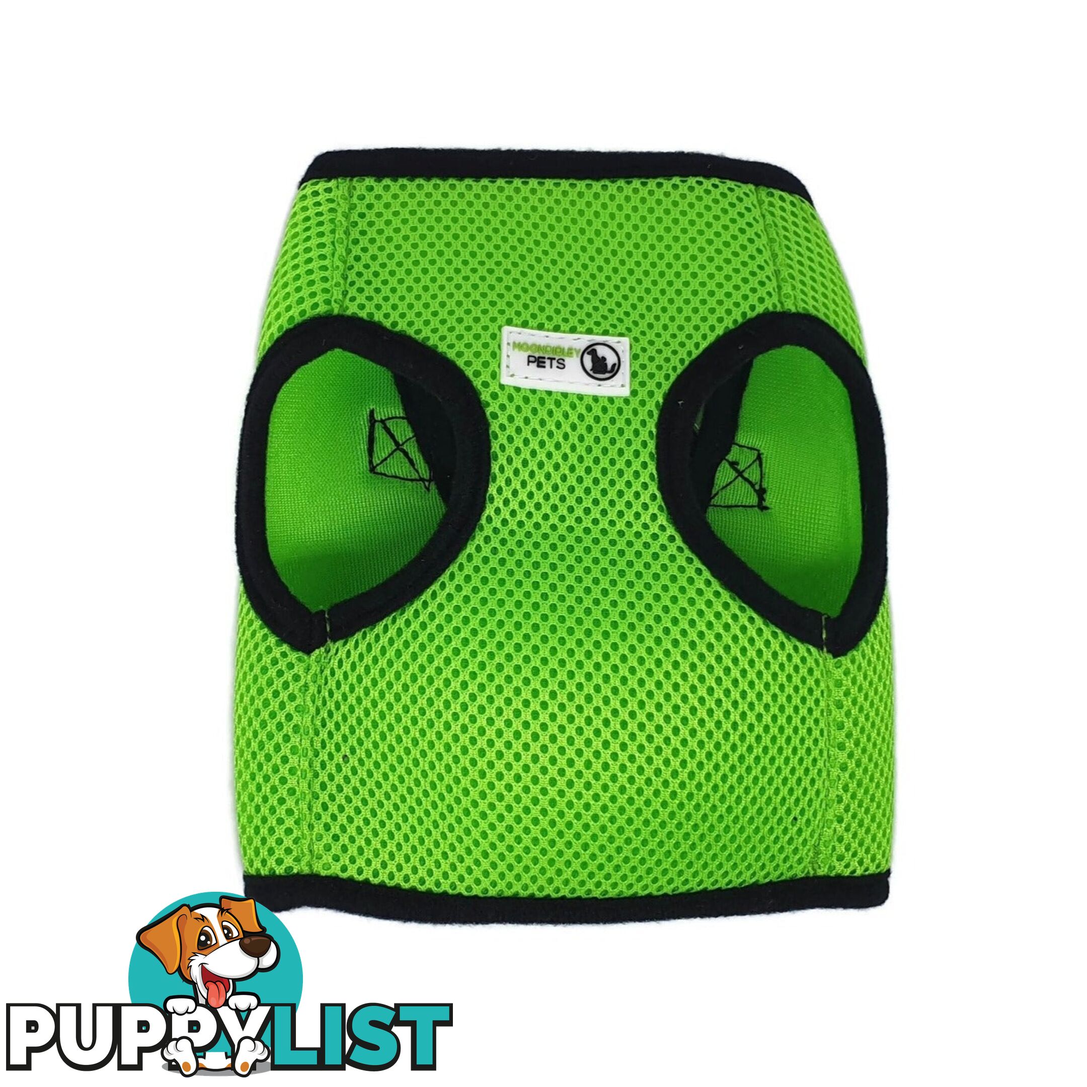 Vest Harness Pet Dog-Cat Step-in Velcro and Buckle Attachments - Moondidley Pets - MDPVESTLGRN