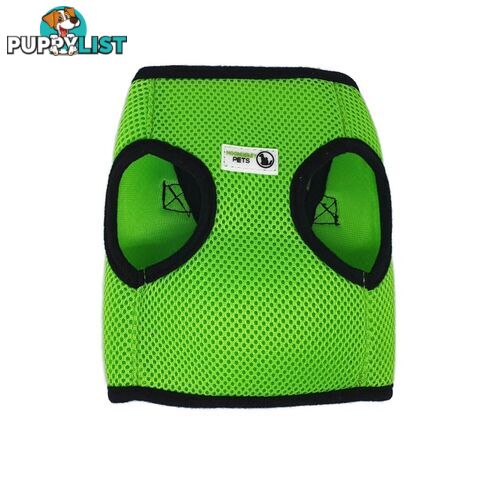 Vest Harness Pet Dog-Cat Step-in Velcro and Buckle Attachments - Moondidley Pets - MDPVESTLGRN
