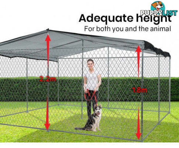 Dog Enclosure Pet Outdoor Playpen Wire Cage Fence with Cover Shade - V219-PETDGENTPA448-48S