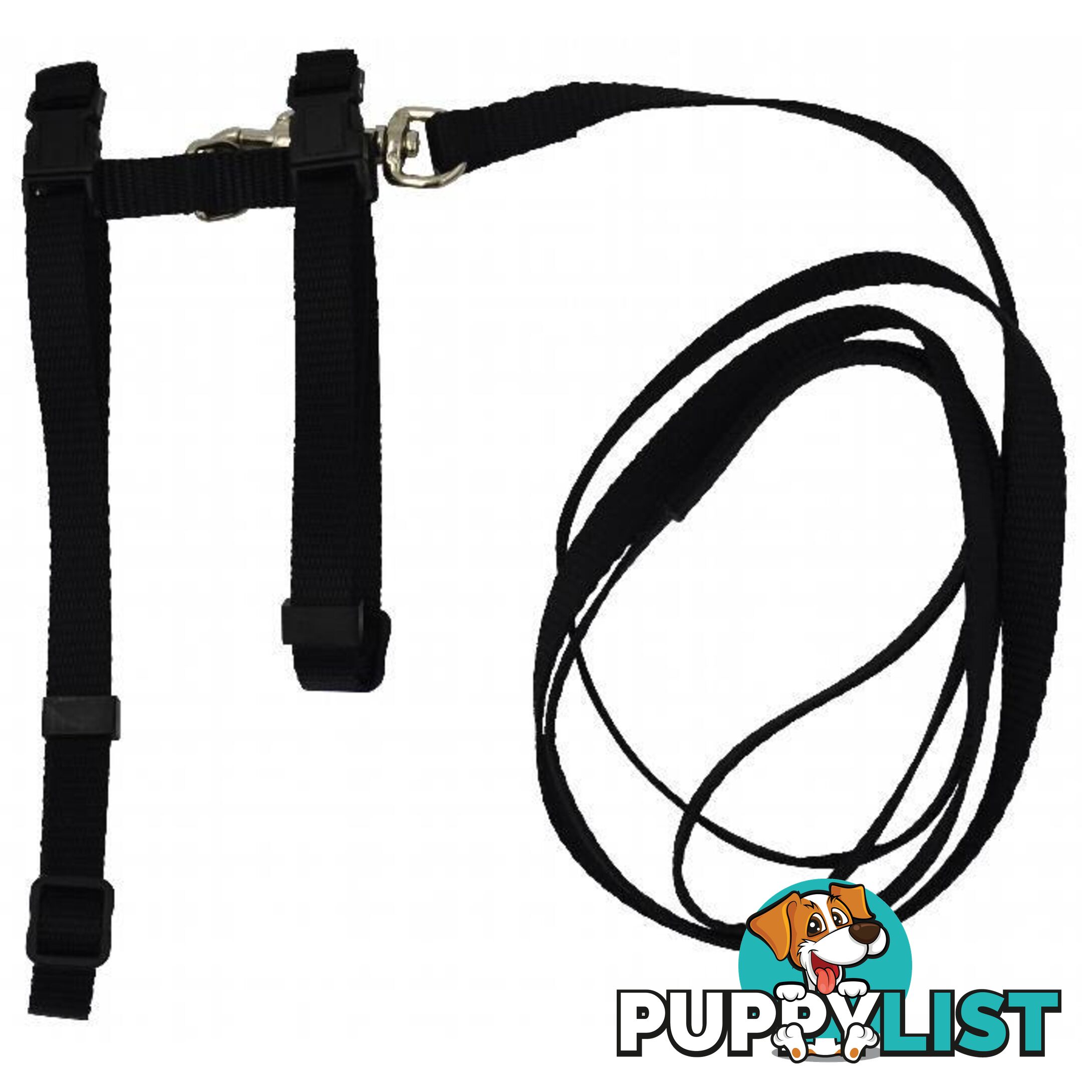 Cat/Puppy Harness w/Leash 3/8" Adjustable - Prestige - PPP-20-2000-BK