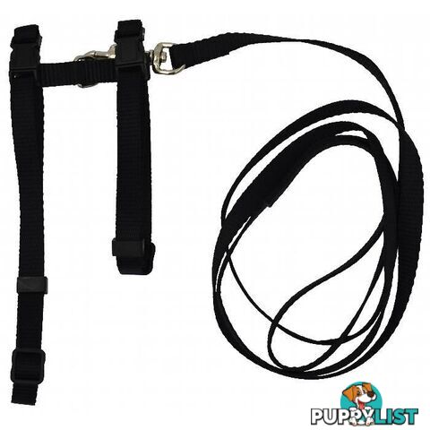 Cat/Puppy Harness w/Leash 3/8" Adjustable - Prestige - PPP-20-2000-BK