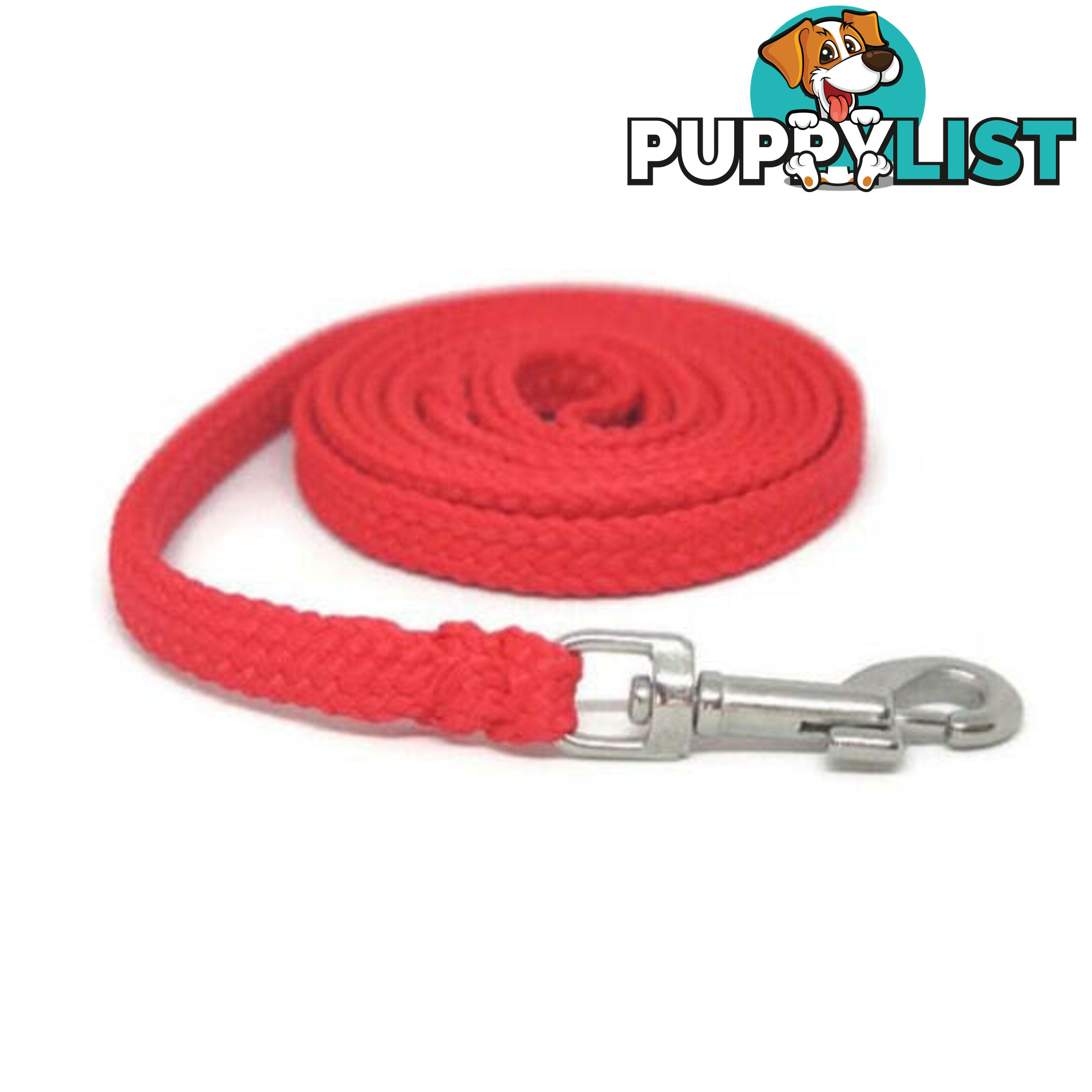 1.8m to 10m Long Dog Lead No Stitching Tough Yarnix 10mm Wide - YNXLD10-3-RD-SS