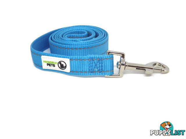 10m Long Nylon w/Reflective Stitching Dog Lead - Moondidley Pets - MDPLDREFLGRN2510