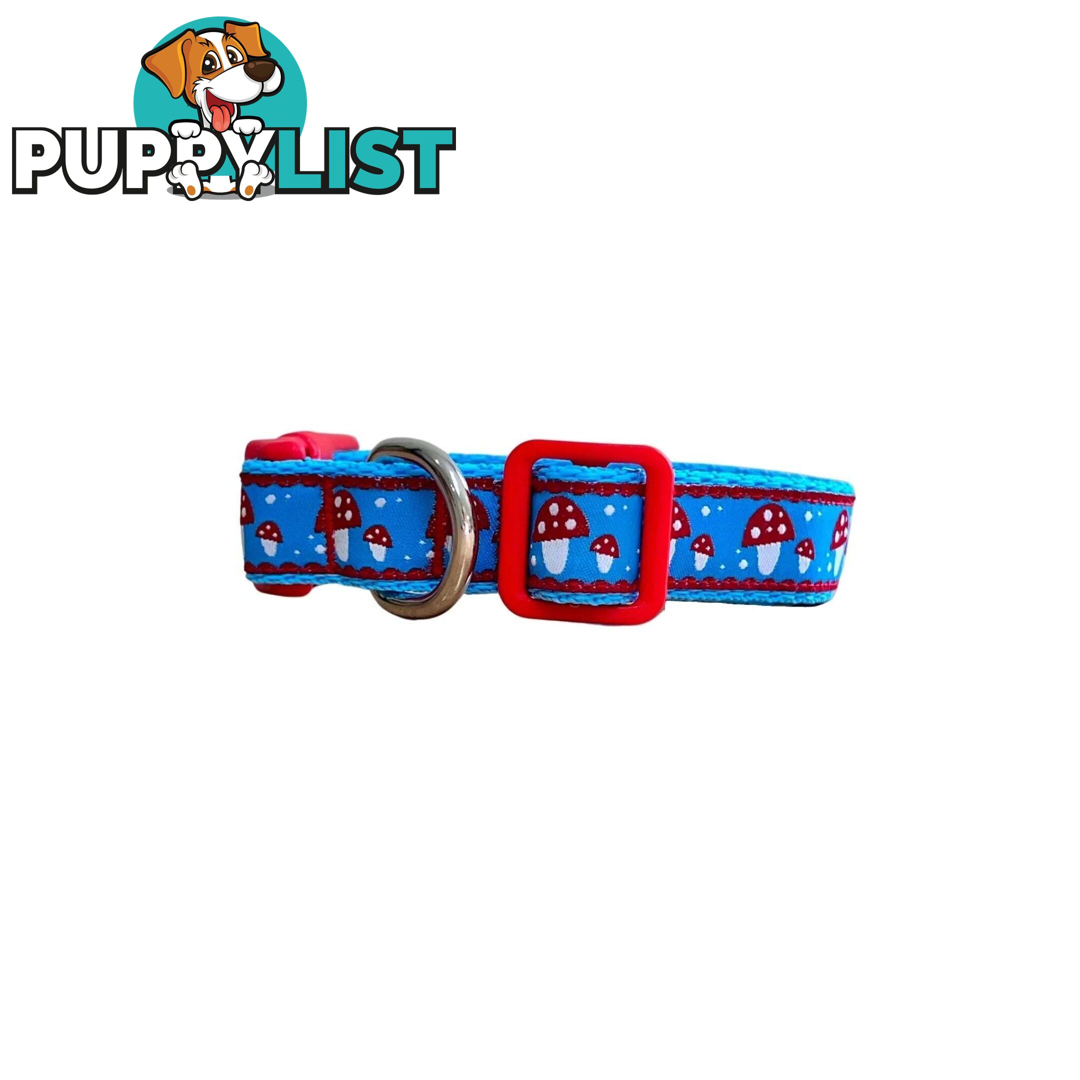 Toadstool Dog Collar / Mushroom - Hand Made by The Bark Side - TBSTOADSML
