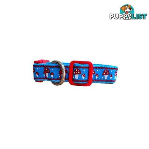 Toadstool Dog Collar / Mushroom - Hand Made by The Bark Side - TBSTOADSML