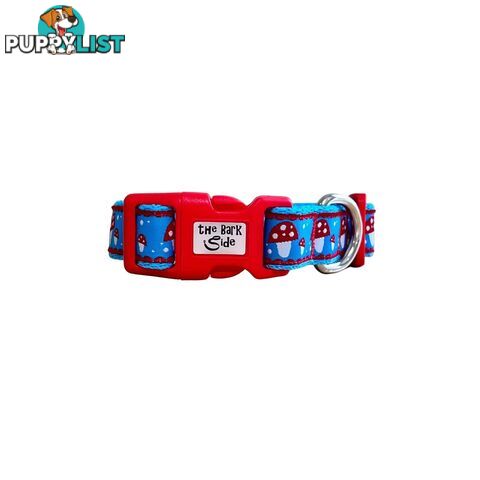 Toadstool Dog Collar / Mushroom - Hand Made by The Bark Side - TBSTOADSML