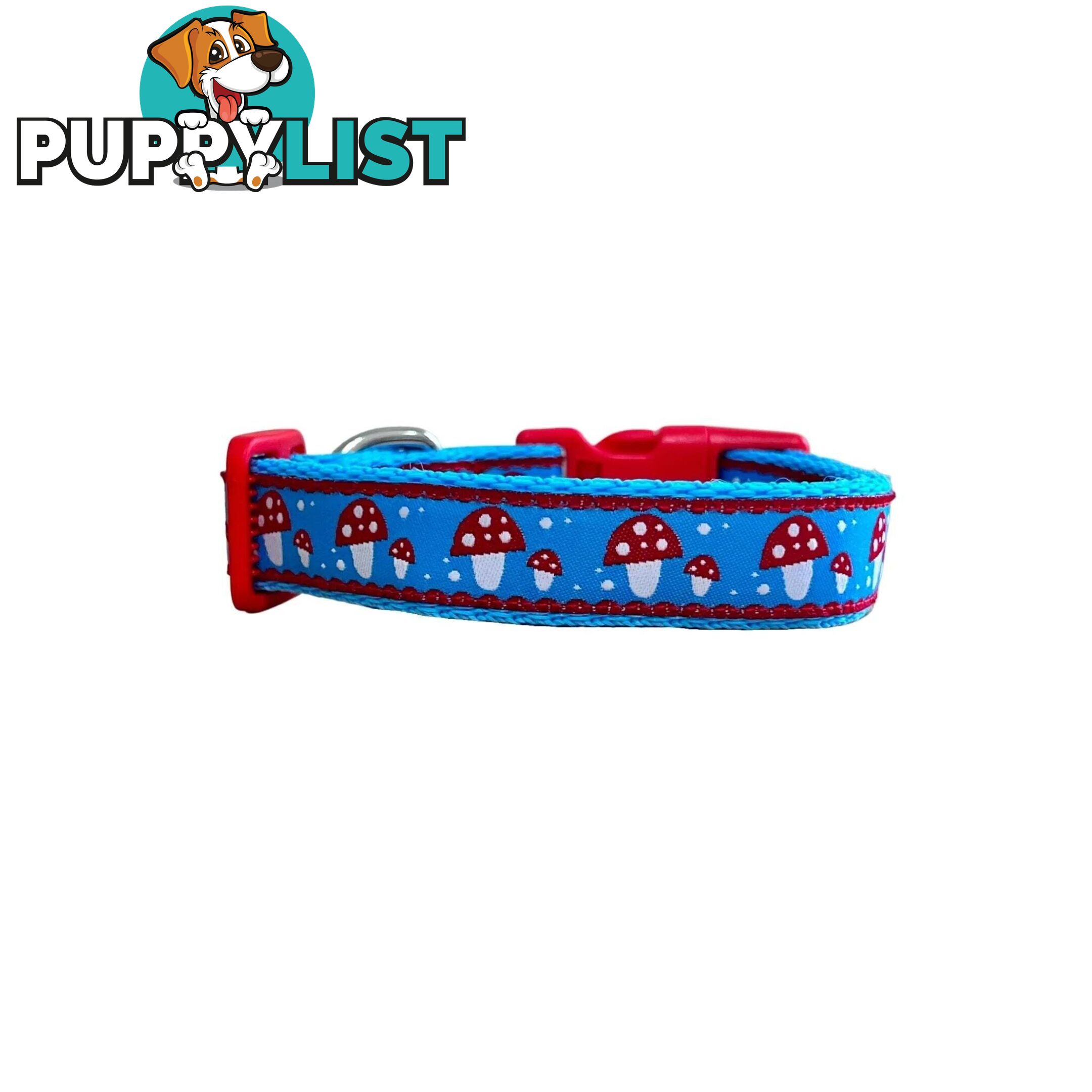 Toadstool Dog Collar / Mushroom - Hand Made by The Bark Side - TBSTOADSML
