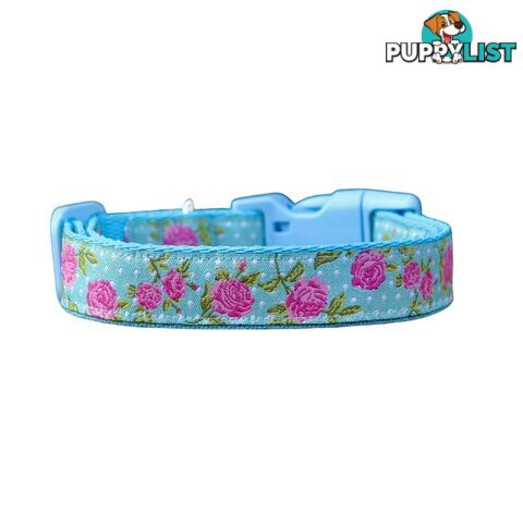 Rose Dog Collar / XS - L - Hand Made by The Bark Side - TBSROSXSPNK