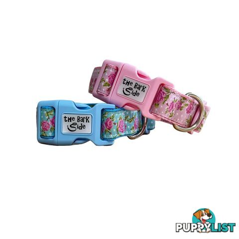 Rose Dog Collar / XS - L - Hand Made by The Bark Side - TBSROSXSPNK