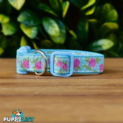 Rose Dog Collar / XS - L - Hand Made by The Bark Side - TBSROSXSPNK