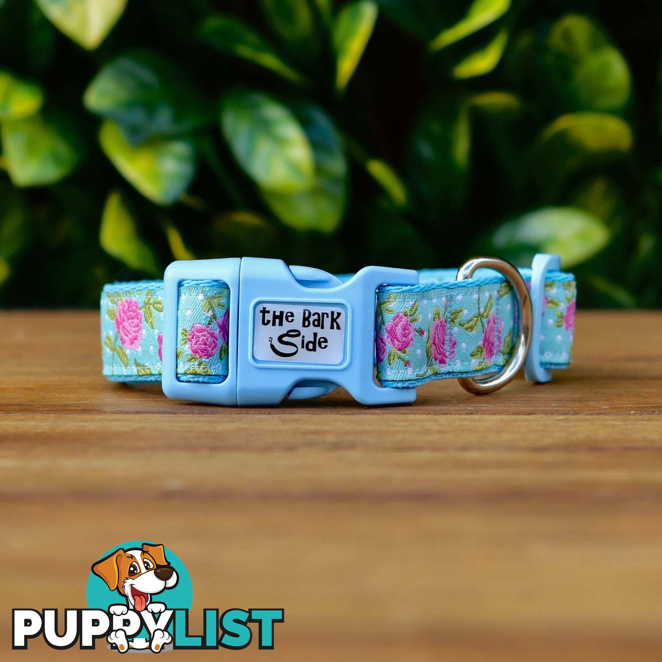 Rose Dog Collar / XS - L - Hand Made by The Bark Side - TBSROSXSPNK