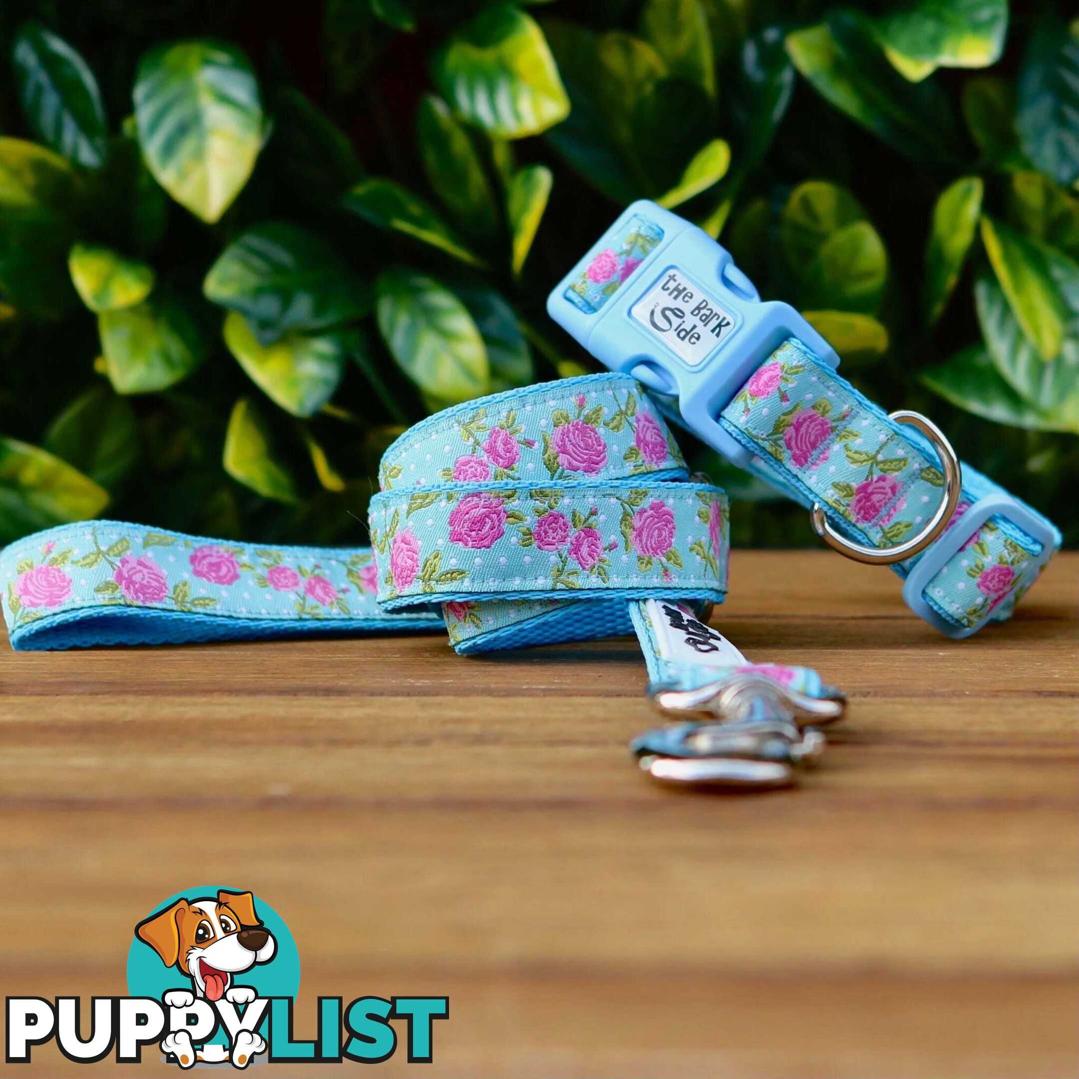 Rose Dog Collar / XS - L - Hand Made by The Bark Side - TBSROSXSPNK