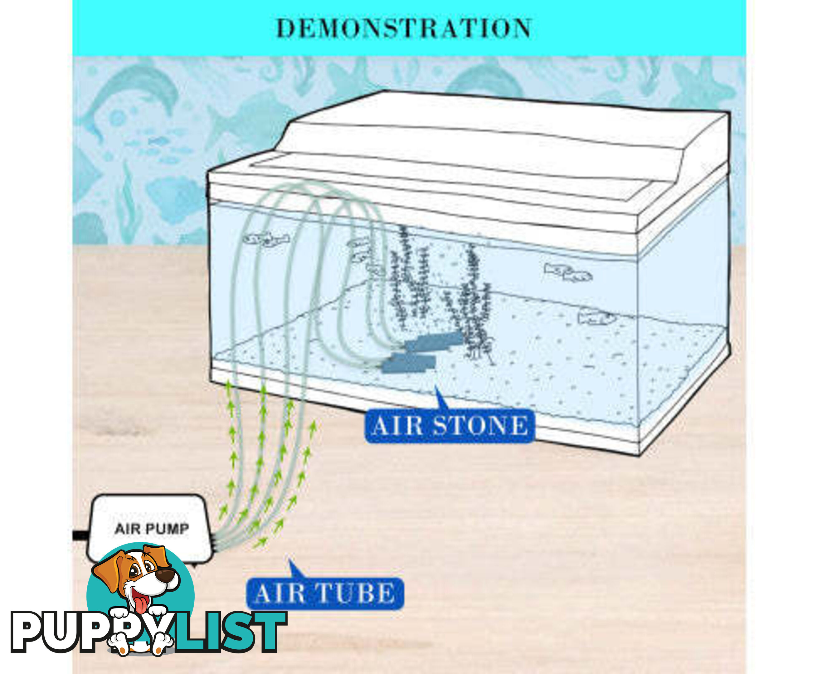 Aquarium Air Pump Oxygen Hydroponic 2 Outlet 180L/H 4W - V274-AQ-AP202