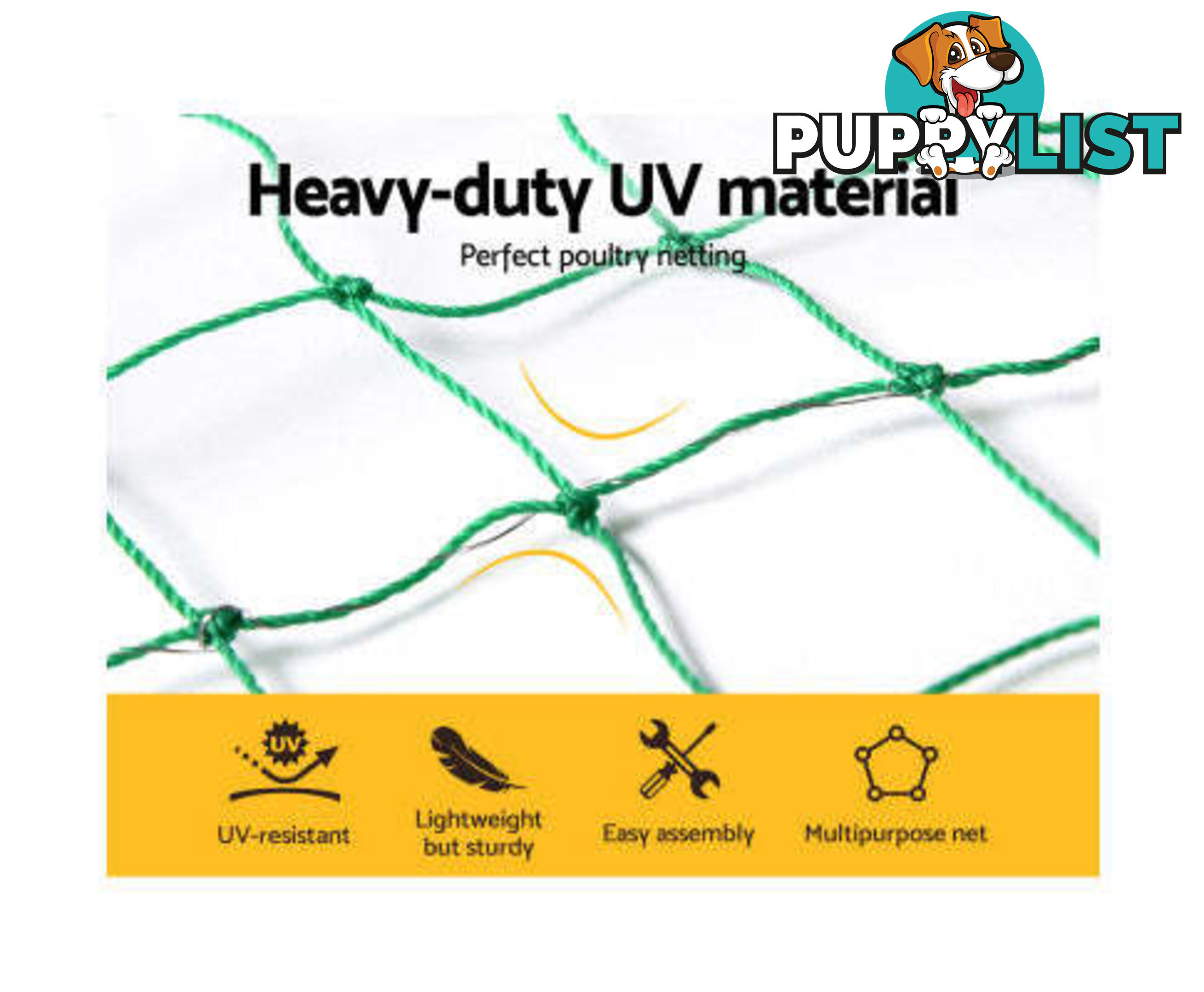 i.Pet Poultry Chicken Fence Netting Electric wire Ducks Goose Coop - PET-CF-25X125-BK