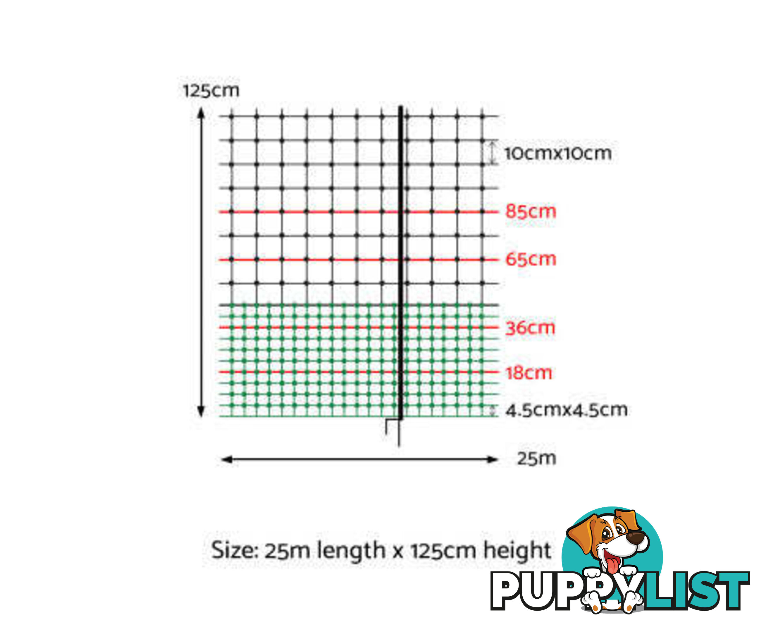 i.Pet Poultry Chicken Fence Netting Electric wire Ducks Goose Coop - PET-CF-25X125-BK