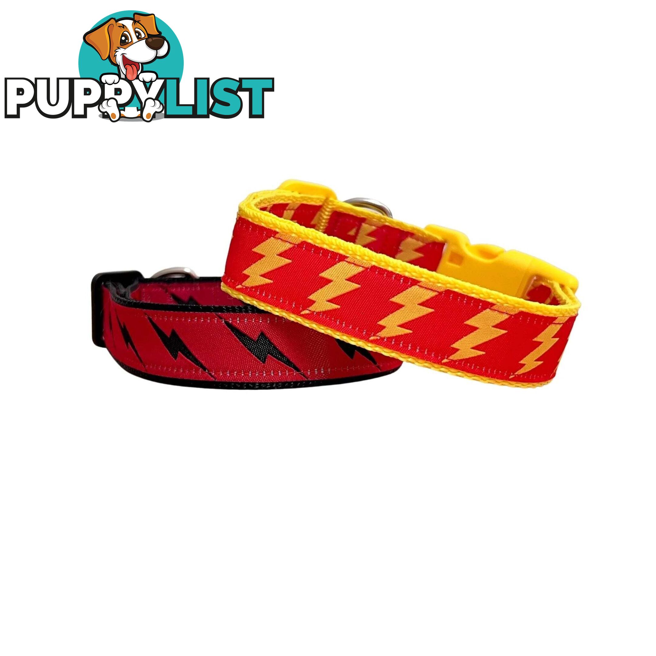 Lightning Bolt Dog Collar - Hand Made by The Bark Side - TBSLIGMYEL