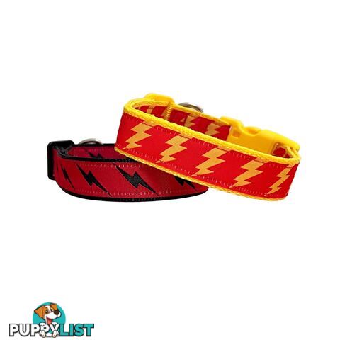 Lightning Bolt Dog Collar - Hand Made by The Bark Side - TBSLIGMYEL