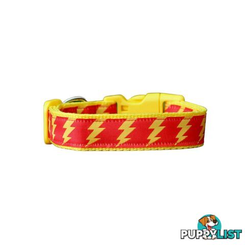 Lightning Bolt Dog Collar - Hand Made by The Bark Side - TBSLIGMYEL