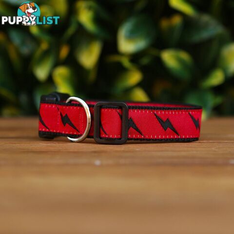 Lightning Bolt Dog Collar - Hand Made by The Bark Side - TBSLIGMYEL