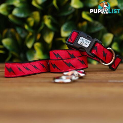 Lightning Bolt Dog Collar - Hand Made by The Bark Side - TBSLIGMYEL